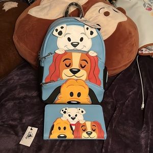 Disney dogs loungefly w/matching wallet